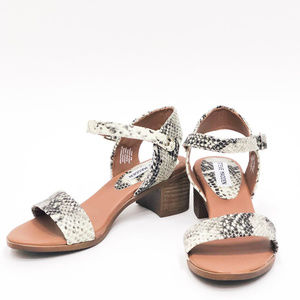 STEVE MADDEN Snake Printed Block Heel Sandals